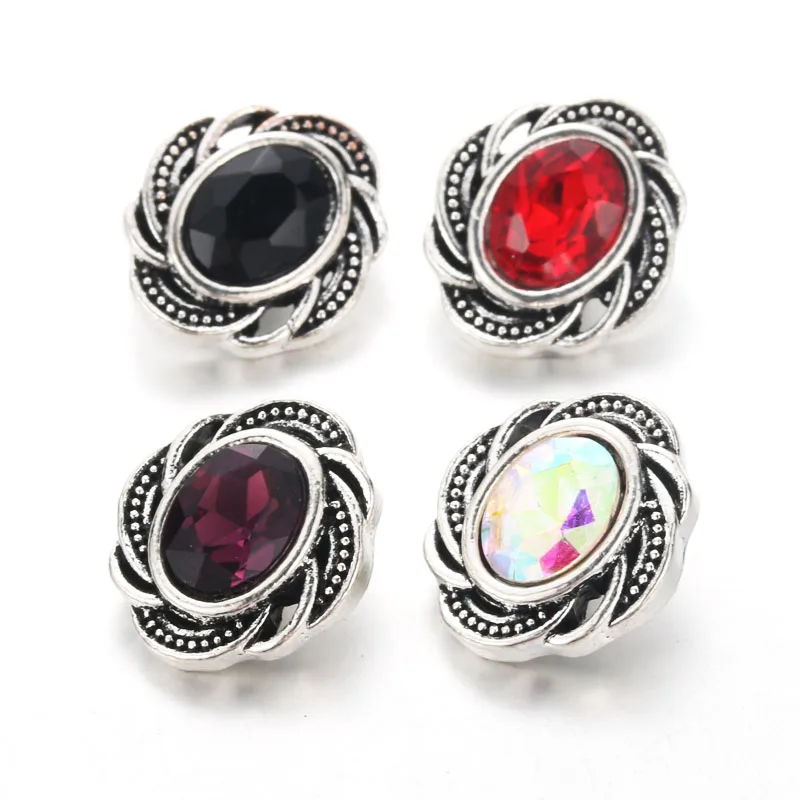 

10pcs/lot New Cat Snap Jewelry 12mm Snap Buttons With Rhinestone Charm Button Fit Snap Bracelets Bangles for women