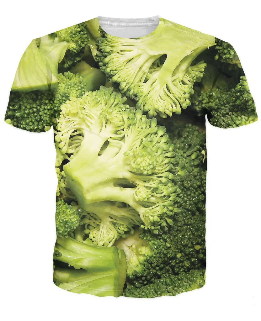 Брокколи гроздья футболки мужские и женские футболки 3D сексуальные печатных футболки забавная летняя футболка хип-хоп Harajuku футболка плюс