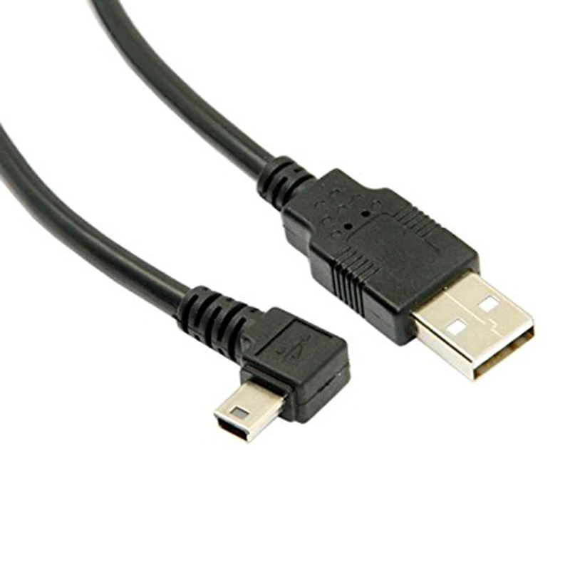 Мини USB B Тип 5pin мужской прямоугольный 90 градусов к USB 2,0 Мужской кабель для передачи данных 1,8 м