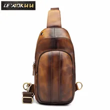 Мужская сумка из толстой кожи Crazy Horse, Повседневная модная сумка на грудь, сумка-слинг, Дизайнерская Дорожная сумка на одно плечо, сумка через плечо, мужская сумка 8006l