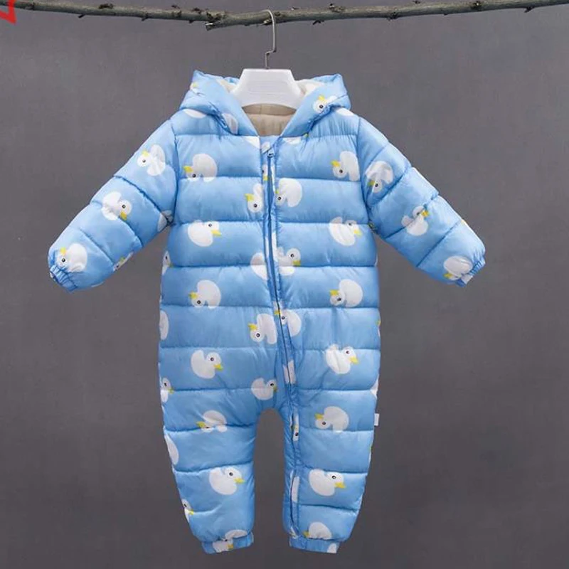 

Baby boy winter clothes Cartoon Hooded Rompers Thick Cotton Outfit Newborn Jumpsuit Children Costume winter overalls for baby