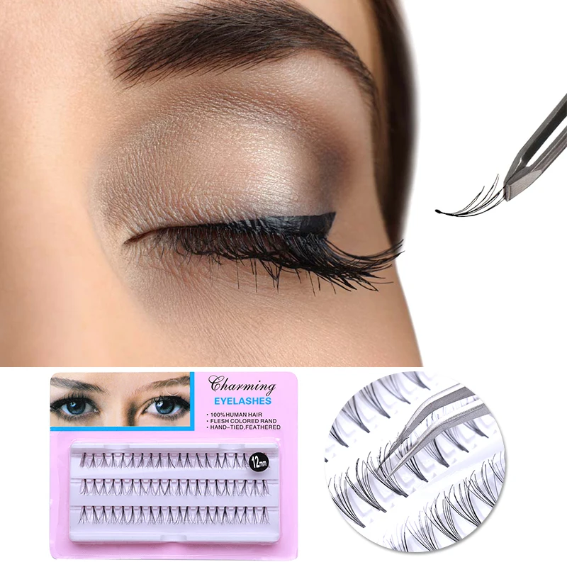 

60Pcs Seamless Thick Long Individual Eyelash Extension Kit 8 10 12 14mm C curl Lashes Makeup Eyelash Extension