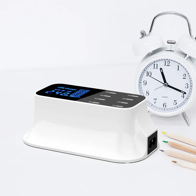 CDA19 Quick Charge 3.0 Smart USB Charger Station Led Display Fast Charging Power Adapter Desktop Strip Mobile Phone USB Charger