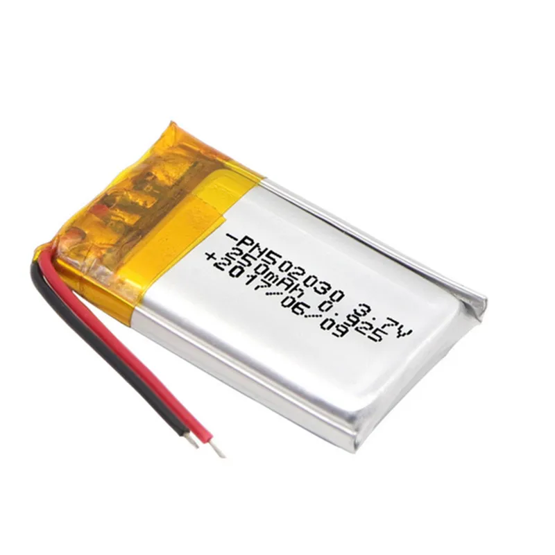 

Free Shipping Portable 250mah Rechargeable Li-Po Battery 3.7v 502030 GPS MP3 MP4 Bluetooth Speakers Headsets Pos PDA Battery