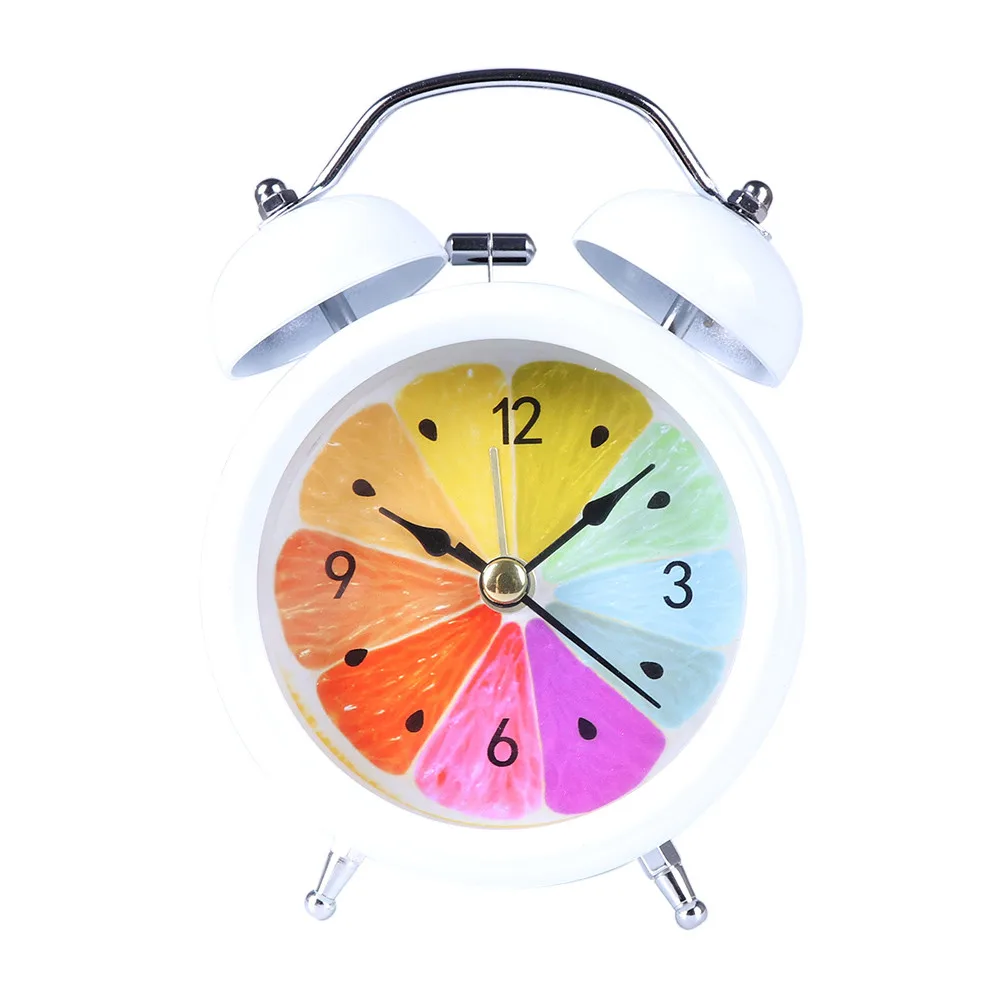 

Classic Simple Metal Shell Two-Way Bell Alarm Clock Home Decoration Charminer Portable Fashion Double Bell Alarm Clock #80