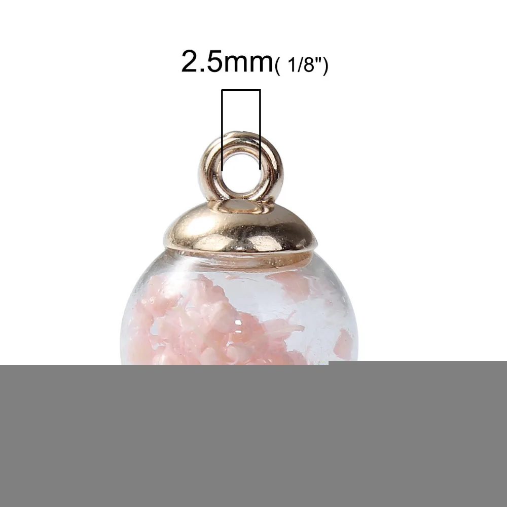 DoreenBeads DIY Подвески стеклянные бусы амулеты цветные высушенные прозрачные 22 мм x 16