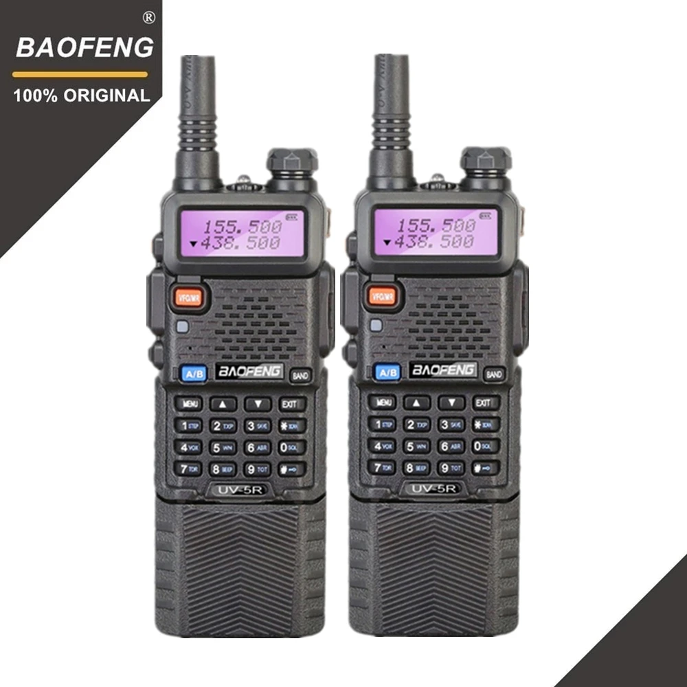 2 шт. Baofeng UV-5R 3800 MAh Long Range Walkie Talkie 10 км Dual Band УВЧ и УКВ UV5R Ham КВ трансивер Портативный УФ 5R радиостанции