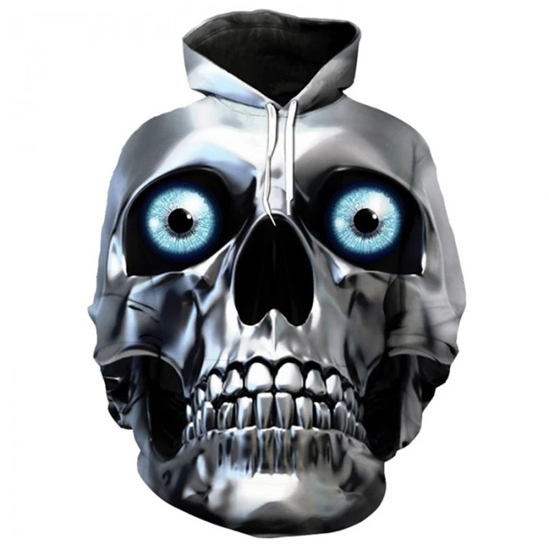 

Skull Hoodies Mens Brand Sweatshirts 3D Print Blue Eye Skulls Tracksuits New Design Funny Tops Unisex Streetwear Pullovers Hoody