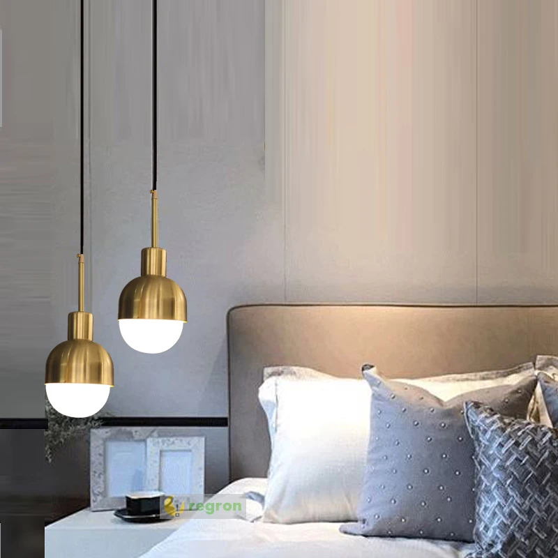 Nordic Bedroom Vintage Lamp Brass Loft Industrial Suspension Luminaire E27 Pendant Antique Mini Hanging Lights|Pendant Lights| - AliExpress