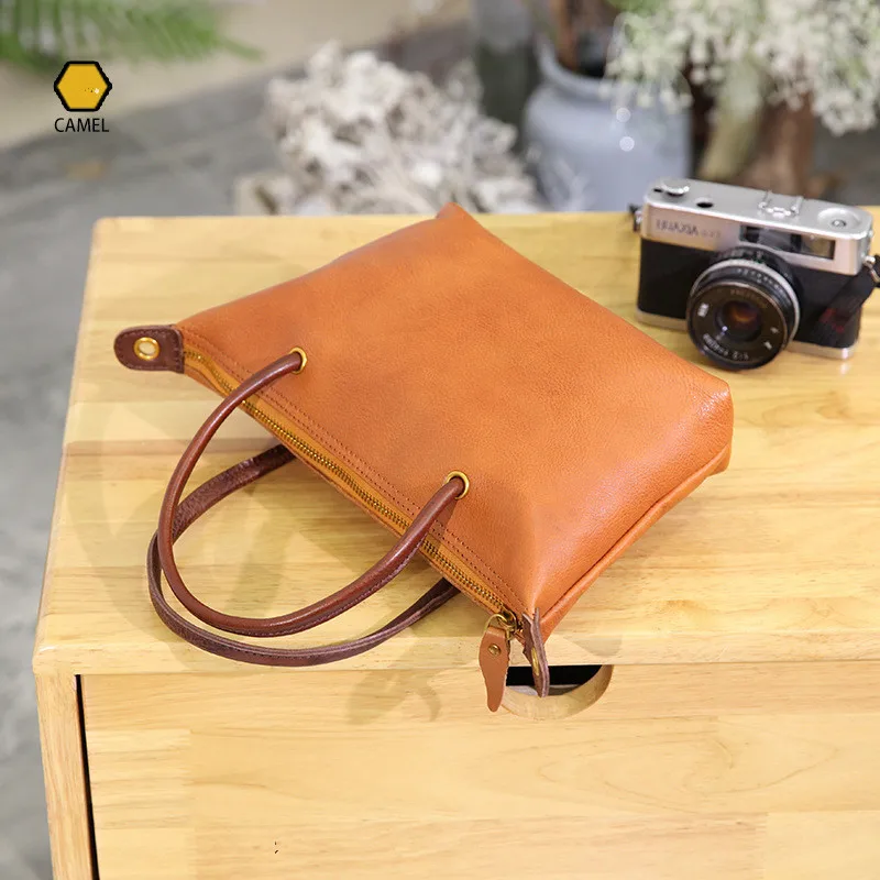 PNDME vintage fashion genuine leather ladies handbag simple daily outdoor high quality cowhide women's shoulder crossbody bags