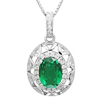 

JewelryPalace Emerald Pendant 925 Sterling Silver Pendant Jewelry for Women Not Include the Chain Fine Jewelry