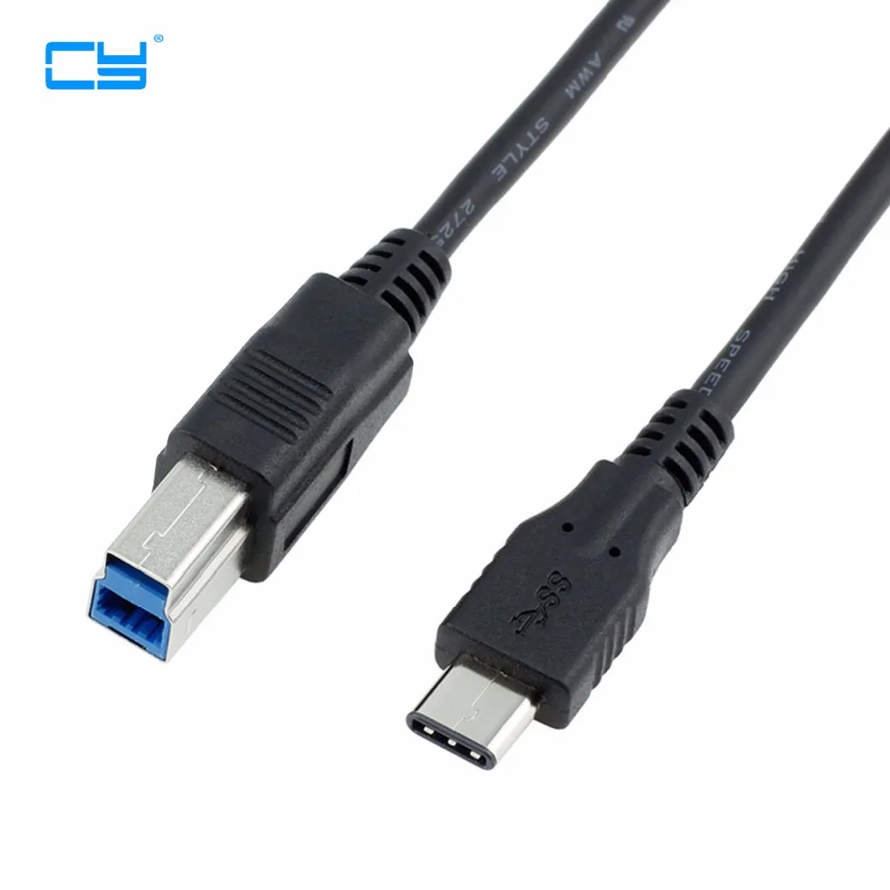 Type C to Type B Male USB 3.0 Printer Connector Cable Fast Speed Data ...