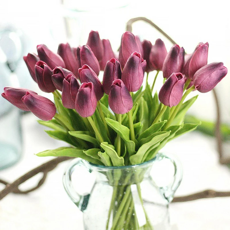 10pcs/lot Artificial flower high quality real touch PU Tulip desktop wedding home holidays decoration gift multi-color E001 10pcs/lot Artificial flower high quality real touch PU Tulip desktop wedding home holidays decoration gift multi-color E001