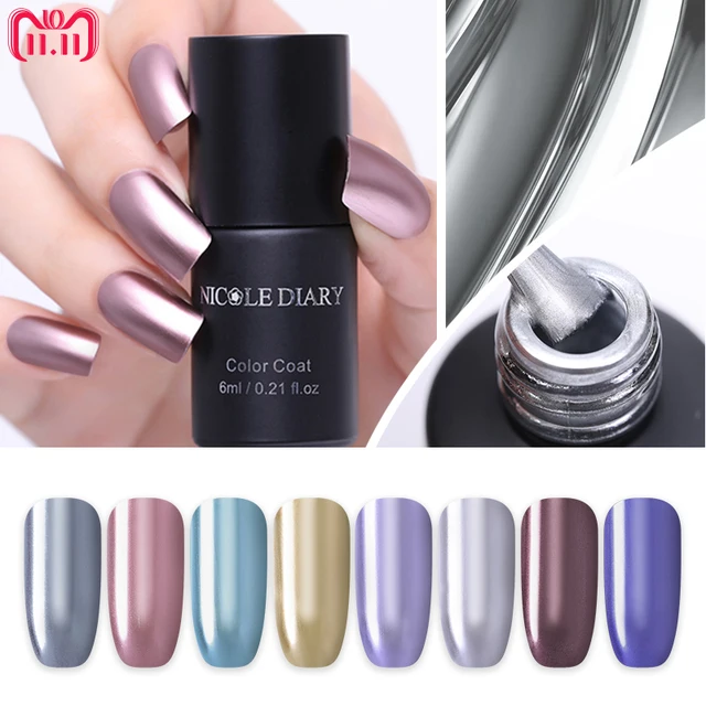 Nicole Diary 6ml Metallic Mirror Effect Nail Gel Nail Polish Gold