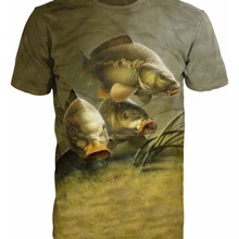 Крутая Мужская футболка с животным принтом для ловли карпа, уникальная модная дизайнерская футболка с животным принтом, футболки