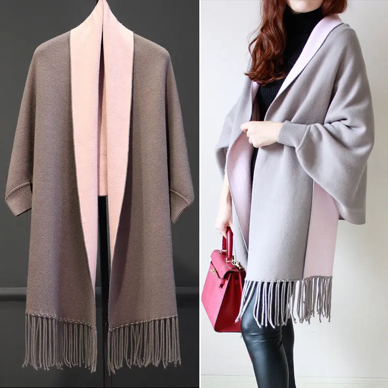 Pink Femmes Chauve Automne De Cape Bonne grey Gland Écharpe Nouvelle Grey grey 2019 À Glissières Socialite souris Cachemire Cardigans Outwear Red Blue Manches Qualité Black grey Élégant nOk0wP