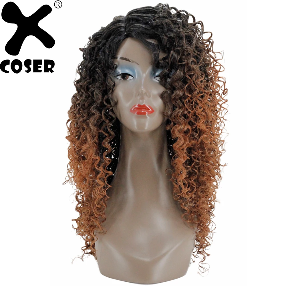 XCOSER новая женская мода косплей Вьющиеся головные уборы черные и коричневые