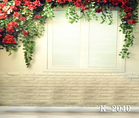 

10x10ft vinyl photography backdrop vinyl backdrops for photography vintage photography background brick wall flowers leaves 2040