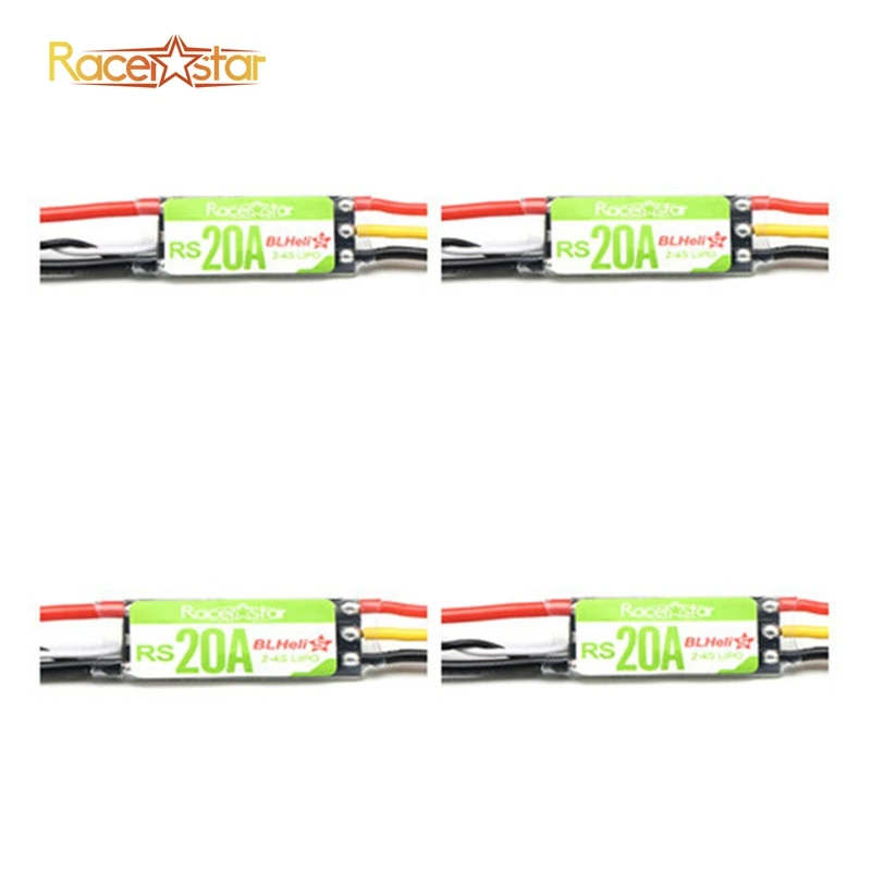 

4PCS 4x Racerstar RS20A 20A BLHELI_S OPTO 2-4S ESC Support Oneshot42 Multishot For FPV Racing RC Drones Quadcopter Frame Kit