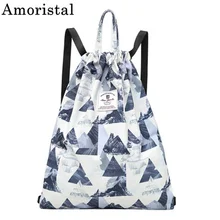 Drawstring Bag Printing Buckle Women Sport Fitness String Backpack Lightweight Simple Storage Basketball Bag Colorful Sack