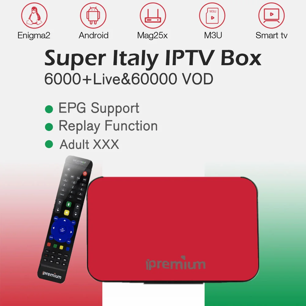 

Italy IPTV Box AVOV TVonline tv box+ European IPTV more than 3000+live 20,000 vod Italian UK German IPTV Adult xxx smart tv box