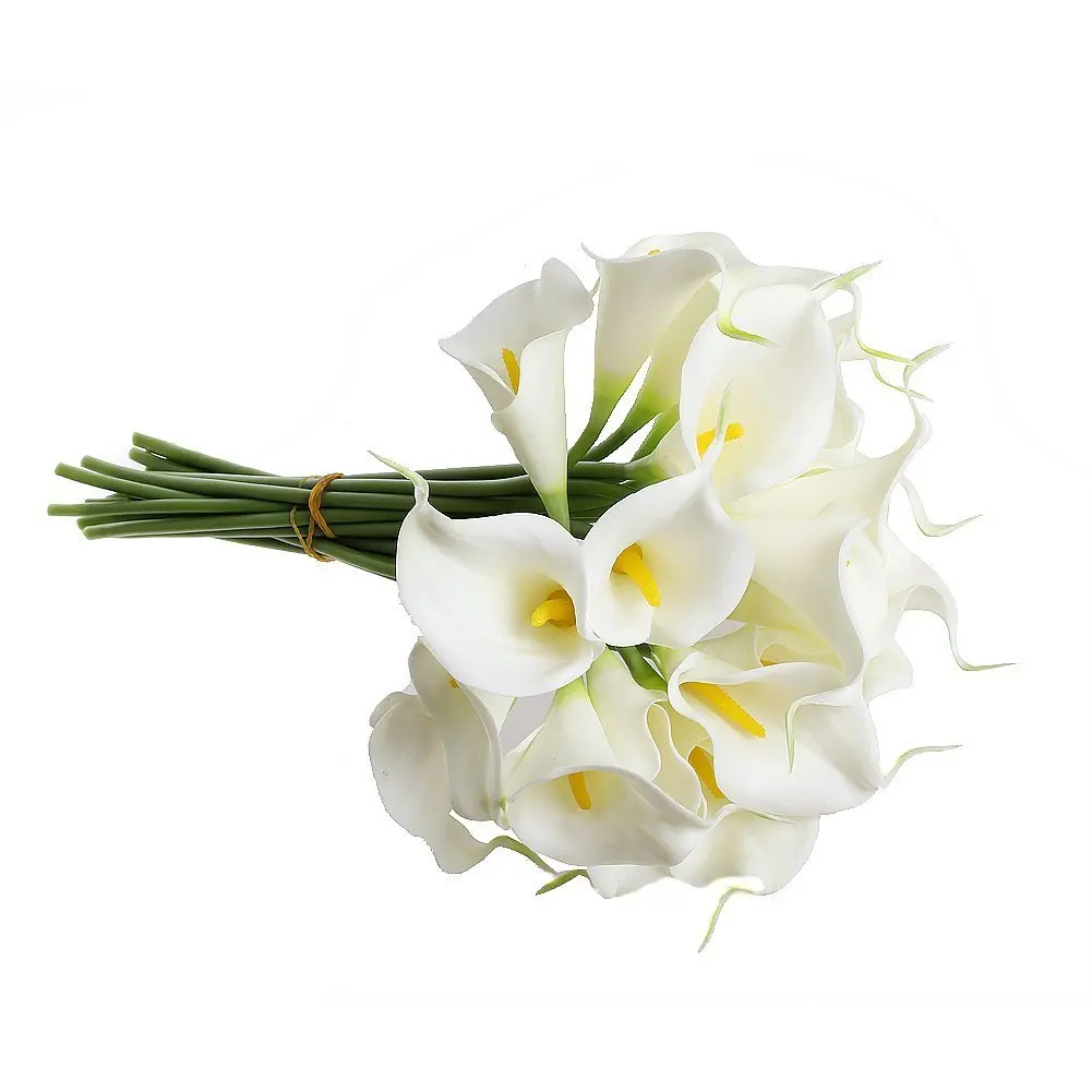 Calla Lily Bridal Wedding Bouquets 10/20pcs Latex Real Home Feeling Flower Decor