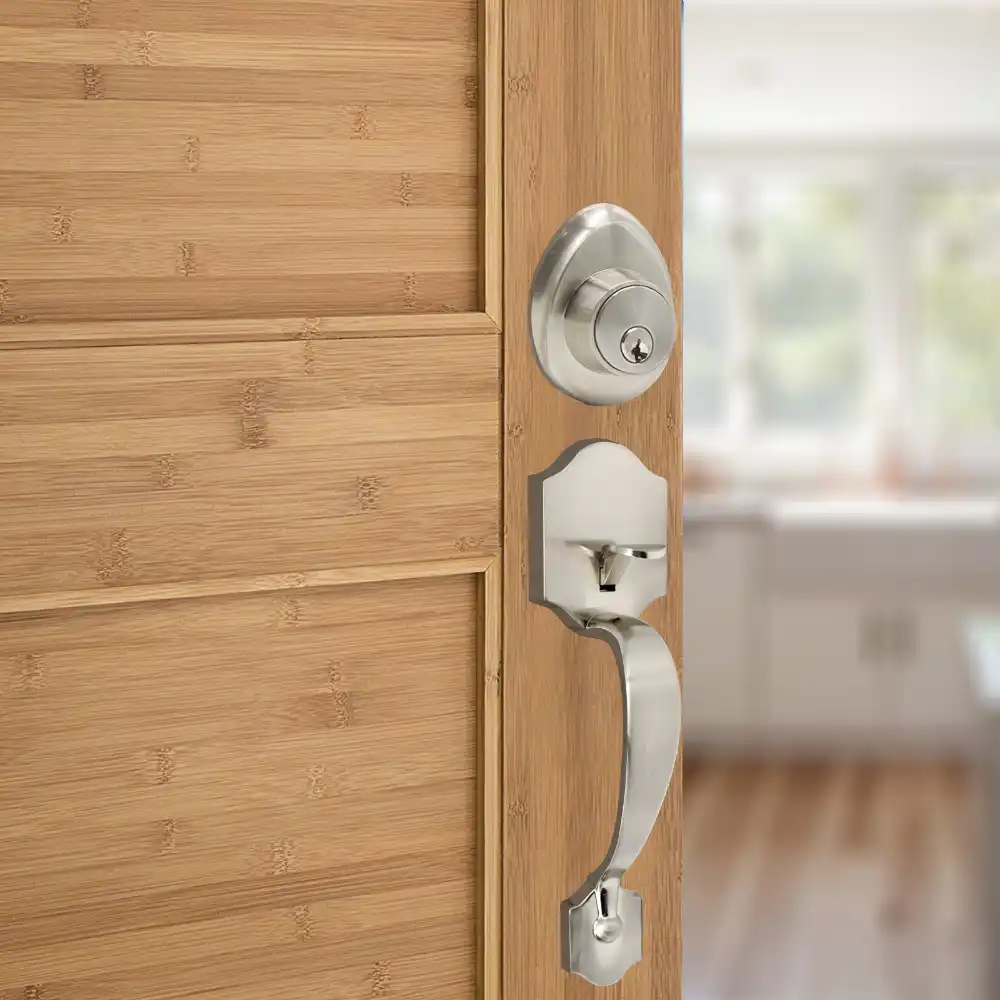 Probrico Interior Door Handle With Lock Cylinder Front Back Lever