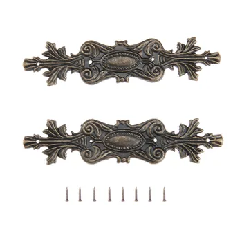 

DRELD 2Pcs Antique Furniture Corner Brackets Jewelry Box Book Album Corner Protector Metal Embellishments Scrapbooking 100*20mm