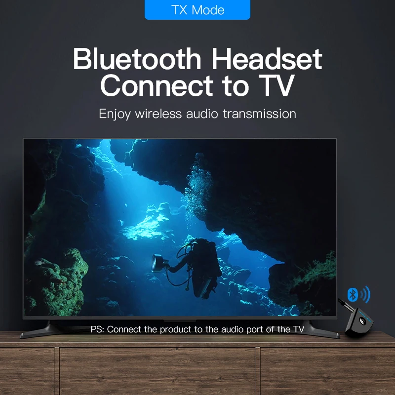 Bluetooth аудио приемник Vention беспроводной передатчик для ТВ наушников колонок Aux 3 5