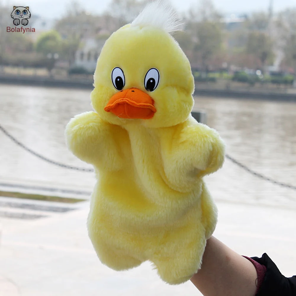 Small Yellow Duck Baby Plush Toy Stuffed Hand Puppet