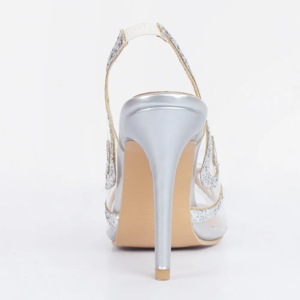 Original Intention New Gorgeous Women Pumps Beautiful Peep Toe Thin Heels Pumps Nice Silver Shoes Woman Plus US Size 4-15