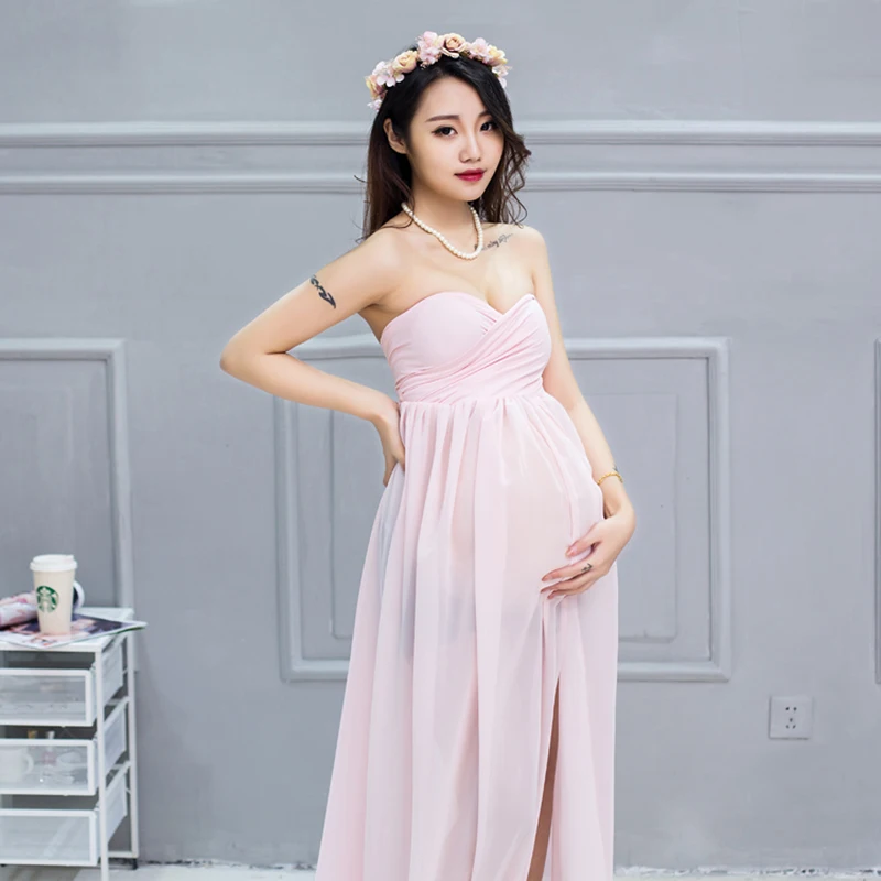 

summer formal wedding party pink chiffon evening chinese dress fashion for pregnant women clothing photo shoot red long dresses