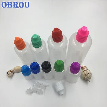 

Stock fast shipping 100pcs big size 100ml squeeze plastic PE dropper bottle with black childproof cap long thin tip by e packet