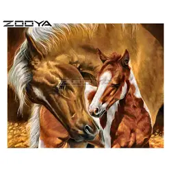 ZOOYA 5D DIY Алмазные кобыл и пони тусноски мозаичная картина вышивка крестиком Алмазная вышивка украшение BK1048