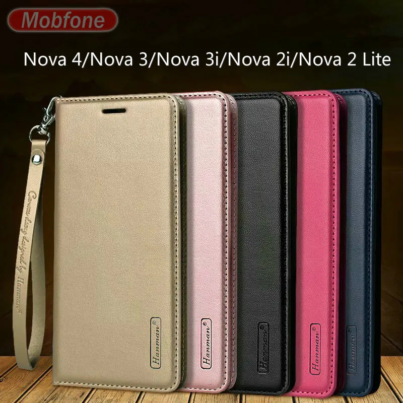 

Hanman Huawei Nova 4 3 3i 2i 2 Lite Coque Fundas Leather Wallet Stand Case Huawei Nova 3i P Smart Plus Real Leather Flip Cover