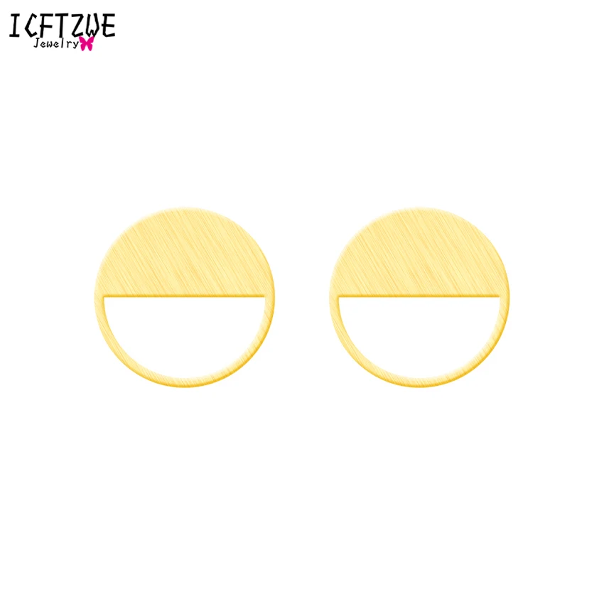 ICFTZWE Boho шикарные ювелирные изделия серебристого цвета простой нержавеющей стали небольшой Перфорированный Круглый дизайн серьги гвоздики для женщин подарок