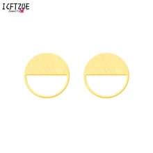 ICFTZWE Boho шикарные ювелирные изделия серебристого цвета простой нержавеющей стали небольшой Перфорированный Круглый дизайн серьги гвоздики для женщин подарок