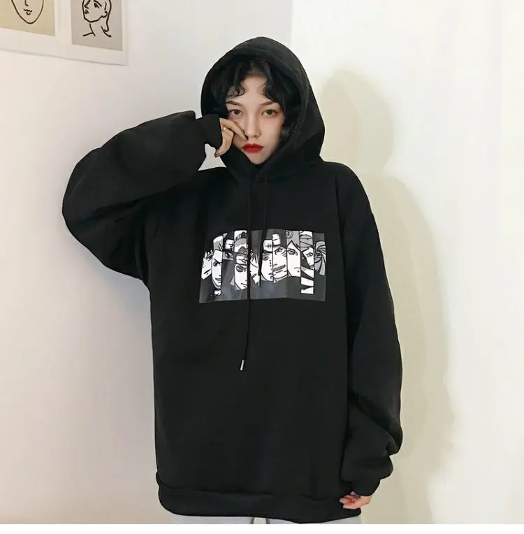 Sudadera Mujer Harajuku модные женские туфли Толстовки корейский Ulzzang Винтаж флис с длинным рукавом толстовки с капюшоном топы