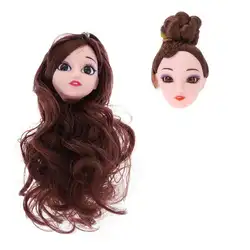 3D игрушки куклы Глава Аксессуар с длинными волосами парик торт кукла выпечки Плесень пластмассы моды подарок куклу аксессуар