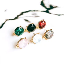 ZEROUP rhinestone crystal KC Позолоченные серьги-гвоздики 6 цветов аксессуары для ушей компоненты ювелирных изделий Diy материал ручной работы 6 шт