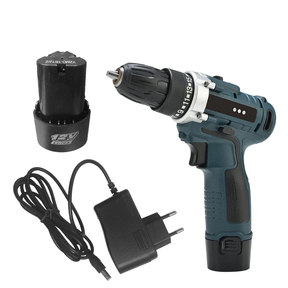 

12V / 16.8V / 21V Power Tool with Lithium Battery Variable Speed Electric Screwdriver with LED Light Cordless Drill Power tools