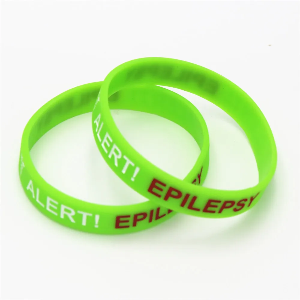 1 шт., браслеты с эпилепсией, медицинский, аварийный, силиконовый браслет с эпилепсией, черный, белый, зеленый, синий, браслет для медсестры, браслеты, ювелирные изделия, SH135 - Окраска металла: Green