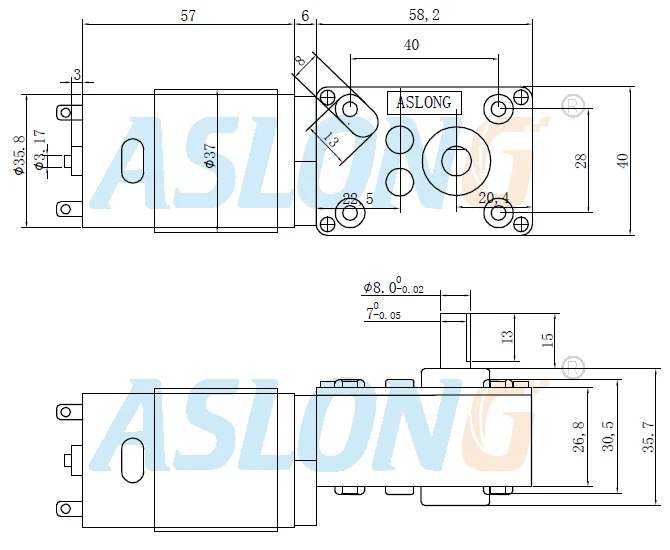 A58SW-555 12V 24V Мини DC ветряной двигатель замедления с автоматической блокировки Функция