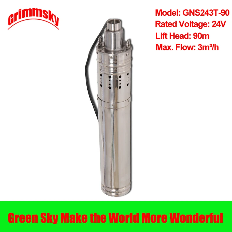 

high head 90m lift head 3m3/h 756W DC 24V Built-in MPPT 3.5inch solar water pump for agriculture