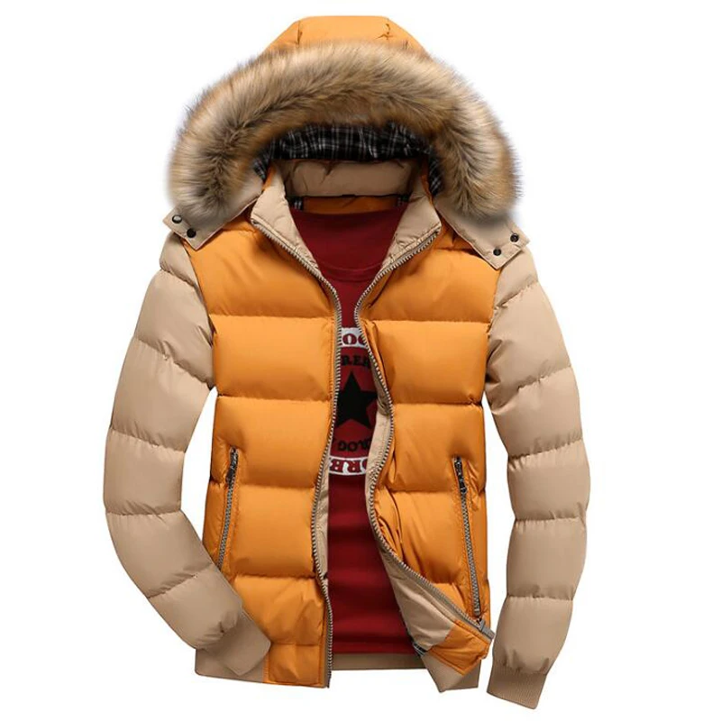 Мужские зимние теплые парки, мужские Модные повседневные Прямые многоцветные ветронепроницаемые утепленные куртки с хлопковой подкладкой, пальто, куртки