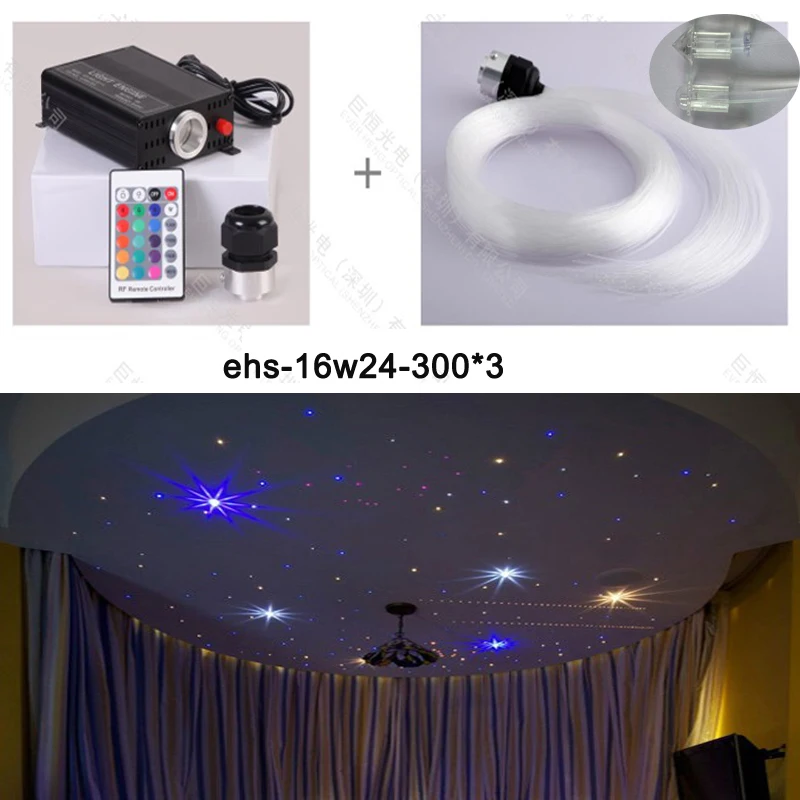 Us 108 86 Diy 16w Rgb Color Fiber Optical Starry Sky Star Ceiling Light For Home Cinema Decoration In Optic Fiber Lights From Lights Lighting On