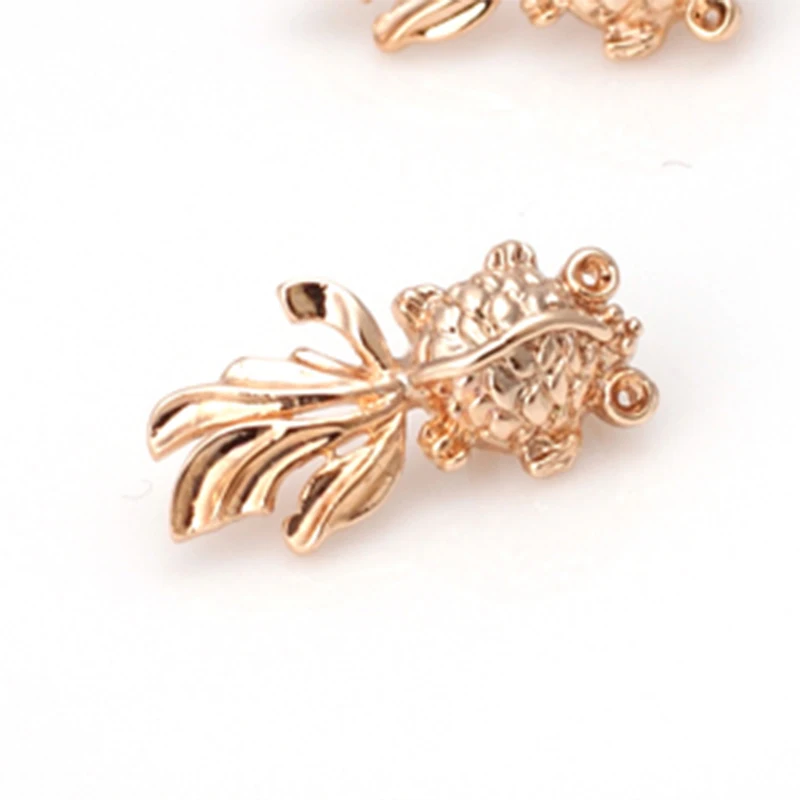 Gold Plated Brass Goldfish Charms Pendants Diy Jewelry Findings