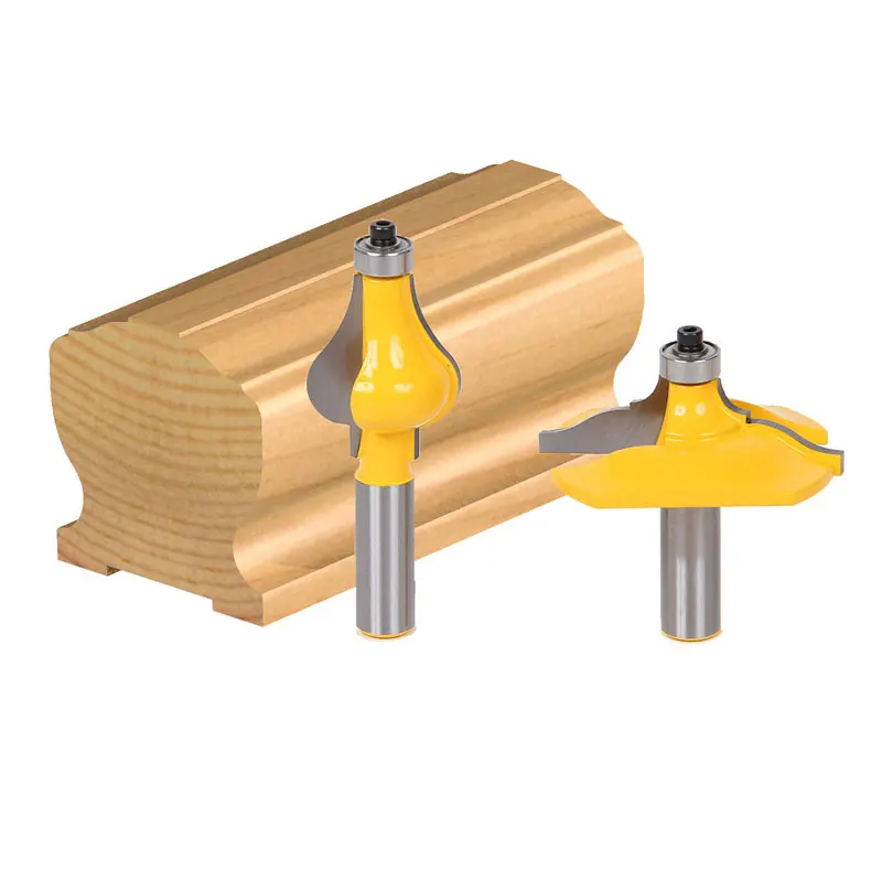 2pcs/set Bit Handrail Router Bit Set Classical Ogee/Flute 1/2" Shank