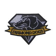 Remendo bordado do emblema do applique tático do remendo do mgs da engrenagem do metal dos cães do diamante remendo remendos 10*7cm do bordado