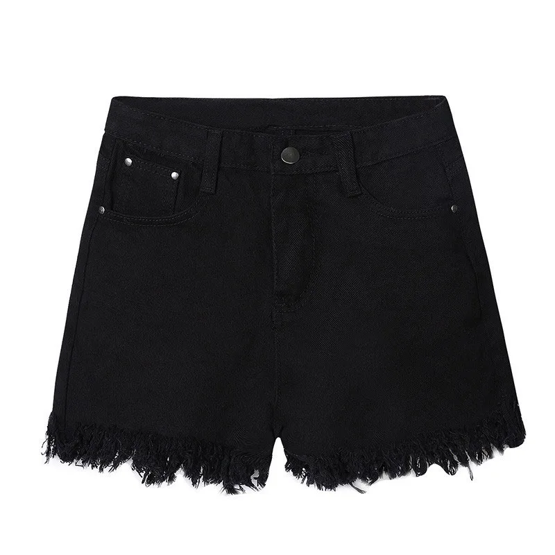 2017 Summer Beach Sexy Mini Shorts Denim Shorts Women Buttoms Classic all-match Fringe Black and White Short Jeans Casual 